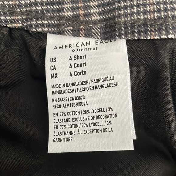 AE Plaid Stretch Pants - Size 4 SHORT - Picture 4 of 4